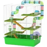 PawHut 23 Inch 5-Tier Hamster Cage with Wheel and Water Bottle, Green - Image 11