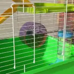 PawHut 23 Inch 5-Tier Hamster Cage with Wheel and Water Bottle, Green - Image 8