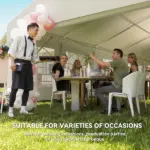 Outsunny 23 ft x 39 ft Large Outdoor Carport Canopy Party Tent with Removable Protective Sidewalls and Windows, White - Image 4