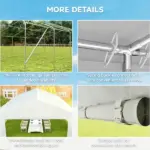 Outsunny 23 ft x 39 ft Large Outdoor Carport Canopy Party Tent with Removable Protective Sidewalls and Windows, White - Image 7