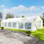 Outsunny 23 ft x 39 ft Large Outdoor Carport Canopy Party Tent with Removable Protective Sidewalls and Windows, White - Image 9