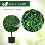 23.5 Inch Artificial Boxwood Ball Topiary Tree Fake Decorative Plant with Nursery Pot for Indoor Outdoor Decor - Image 4