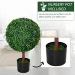 23.5 Inch Artificial Boxwood Ball Topiary Tree Fake Decorative Plant with Nursery Pot for Indoor Outdoor Decor - Image 5