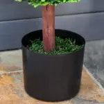 23.5 Inch Artificial Boxwood Ball Topiary Tree Fake Decorative Plant with Nursery Pot for Indoor Outdoor Decor - Image 9