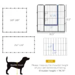 PawHut 24 Panel Dog Playpen for Small and Medium Dogs with Lockable Door, or Indoor/Outdoor Use, DIY Shape Pet Playpen, 189" x 189" x 32" - Image 3