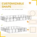PawHut 24 Panel Dog Playpen for Small and Medium Dogs with Lockable Door, or Indoor/Outdoor Use, DIY Shape Pet Playpen, 189" x 189" x 32" - Image 5