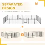 PawHut 24 Panel Dog Playpen for Small and Medium Dogs with Lockable Door, or Indoor/Outdoor Use, DIY Shape Pet Playpen, 189" x 189" x 32" - Image 6