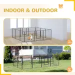 PawHut 24 Panel Dog Playpen for Small and Medium Dogs with Lockable Door, or Indoor/Outdoor Use, DIY Shape Pet Playpen, 189" x 189" x 32" - Image 7
