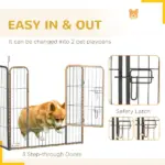 PawHut 24 Panel Dog Playpen for Small and Medium Dogs with Lockable Door, or Indoor/Outdoor Use, DIY Shape Pet Playpen, 189" x 189" x 32" - Image 8
