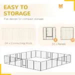 PawHut 24 Panel Dog Playpen for Small and Medium Dogs with Lockable Door, or Indoor/Outdoor Use, DIY Shape Pet Playpen, 189" x 189" x 32" - Image 9