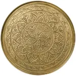 HOMCOM 24" Round Cafe Table, Gold Hammered Tray Top with Metal Frame, Living Room Center Table - Image 9