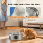 PawHut 246 oz./7L Stainless Steel Cat Water Fountain with Filters, Ultra-Quiet Pump, for Cats, Dogs and Multi-Pet Homes - Image 4