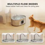 PawHut 246 oz./7L Stainless Steel Cat Water Fountain with Filters, Ultra-Quiet Pump, for Cats, Dogs and Multi-Pet Homes - Image 7