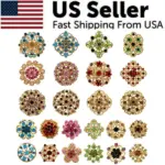 24 Piece Vintage Style Rhinestone Crystal Brooch Pin Set for DIY Bouquets