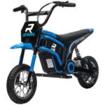 24V 350W Electric Dirt Bike Up to 14.9 MPH with Brake and Rear Suspension Blue Ages 13+