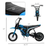 24V 350W Electric Dirt Bike Up to 14.9 MPH with Brake and Rear Suspension Blue Ages 13+ - Image 3