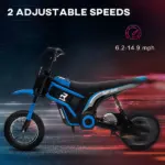 24V 350W Electric Dirt Bike Up to 14.9 MPH with Brake and Rear Suspension Blue Ages 13+ - Image 5