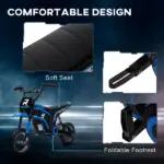 24V 350W Electric Dirt Bike Up to 14.9 MPH with Brake and Rear Suspension Blue Ages 13+ - Image 9