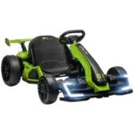 Aosom 24V 7.5 MPH Kids Go Kart Electric Drift Kart with Adjustable Seat, Children Playing Pedal Kart Toy, Slow Start, Green - Image 11