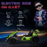 Aosom 24V 7.5 MPH Kids Go Kart Electric Drift Kart with Adjustable Seat, Children Playing Pedal Kart Toy, Slow Start, Green - Image 7