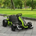 Aosom 24V 7.5 MPH Kids Go Kart Electric Drift Kart with Adjustable Seat, Children Playing Pedal Kart Toy, Slow Start, Green - Image 10
