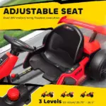 Aosom 24V 7.5 MPH Kids Go Kart Electric Grift Kart with Adjustable Seat, Children Playing Pedal Kart Toy, Slow Start, Red - Image 6