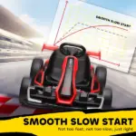 Aosom 24V 7.5 MPH Kids Go Kart Electric Grift Kart with Adjustable Seat, Children Playing Pedal Kart Toy, Slow Start, Red - Image 7