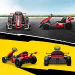 Aosom 24V 7.5 MPH Kids Go Kart Electric Grift Kart with Adjustable Seat, Children Playing Pedal Kart Toy, Slow Start, Red - Image 9