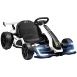 Aosom 24V 7.5 MPH Kids Go Kart Electric Drift Kart with Adjustable Seat, Children Playing Pedal Kart Toy, Slow Start, White - Image 11