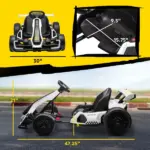 Aosom 24V 7.5 MPH Kids Go Kart Electric Drift Kart with Adjustable Seat, Children Playing Pedal Kart Toy, Slow Start, White - Image 3