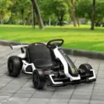 Aosom 24V 7.5 MPH Kids Go Kart Electric Drift Kart with Adjustable Seat, Children Playing Pedal Kart Toy, Slow Start, White - Image 10