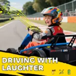 Qaba 24V 7AH Kids Electric Go Kart, 8.1 MPH Battery Powered Drift Kart with Dual Motors, Soft Start for 8-12 Years, Blue - Image 7