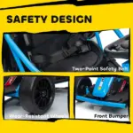 Qaba 24V 7AH Kids Electric Go Kart, 8.1 MPH Battery Powered Drift Kart with Dual Motors, Soft Start for 8-12 Years, Blue - Image 8