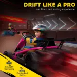 Qaba 24V 7AH Kids Electric Go Kart, 8.1 MPH Battery Powered Drift Kart with Dual Motors, Soft Start for 8-12 Years, Pink - Image 4