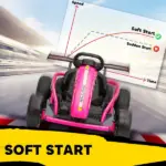 Qaba 24V 7AH Kids Electric Go Kart, 8.1 MPH Battery Powered Drift Kart with Dual Motors, Soft Start for 8-12 Years, Pink - Image 6