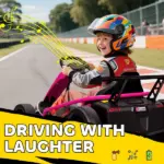 Qaba 24V 7AH Kids Electric Go Kart, 8.1 MPH Battery Powered Drift Kart with Dual Motors, Soft Start for 8-12 Years, Pink - Image 7