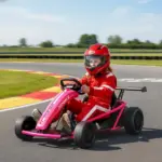 Qaba 24V 7AH Kids Electric Go Kart, 8.1 MPH Battery Powered Drift Kart with Dual Motors, Soft Start for 8-12 Years, Pink - Image 10