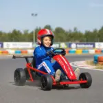 Qaba 24V 7AH Kids Electric Go Kart, 8.1 MPH Battery Powered Drift Kart with Dual Motors, Soft Start for 8-12 Years, Red - Image 2