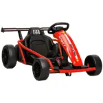 Qaba 24V 7AH Kids Electric Go Kart, 8.1 MPH Battery Powered Drift Kart with Dual Motors, Soft Start for 8-12 Years, Red - Image 11