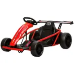 Qaba 24V 7AH Kids Electric Go Kart, 8.1 MPH Battery Powered Drift Kart with Dual Motors, Soft Start for 8-12 Years, Red