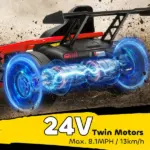 Qaba 24V 7AH Kids Electric Go Kart, 8.1 MPH Battery Powered Drift Kart with Dual Motors, Soft Start for 8-12 Years, Red - Image 5