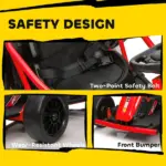 Qaba 24V 7AH Kids Electric Go Kart, 8.1 MPH Battery Powered Drift Kart with Dual Motors, Soft Start for 8-12 Years, Red - Image 8