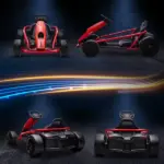 HOMCOM 24V Electric Go Kart for Kids, Drift Electric Go Kart Racing with 2 Speeds, for Boys Girls Aged 8-12 Years Old, Red - Image 7