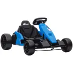 Qaba 24V Electric Go Kart with Dual 150W Motors, Adjustable Seat and 11.2MPH High Speed, Slow Start, 5-Point Harness, Blue - Image 11