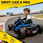 Qaba 24V Electric Go Kart with Dual 150W Motors, Adjustable Seat and 11.2MPH High Speed, Slow Start, 5-Point Harness, Blue - Image 6