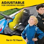 Qaba 24V Electric Go Kart with Dual 150W Motors, Adjustable Seat and 11.2MPH High Speed, Slow Start, 5-Point Harness, Blue - Image 7