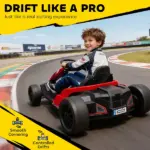 Qaba 24V Electric Go Kart with Dual 150W Motors, Adjustable Seat and 11.2MPH High Speed, Slow Start, 5-Point Harness, Red - Image 6