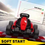 Qaba 24V Electric Go Kart with Dual 150W Motors, Adjustable Seat and 11.2MPH High Speed, Slow Start, 5-Point Harness, Red - Image 8