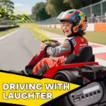 Qaba 24V Electric Go Kart with Dual 150W Motors, Adjustable Seat and 11.2MPH High Speed, Slow Start, 5-Point Harness, Red - Image 9