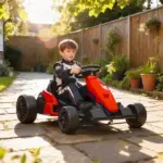 Qaba 24V Electric Go Kart with Dual 150W Motors, Adjustable Seat and 11.2MPH High Speed, Slow Start, 5-Point Harness, Red - Image 10